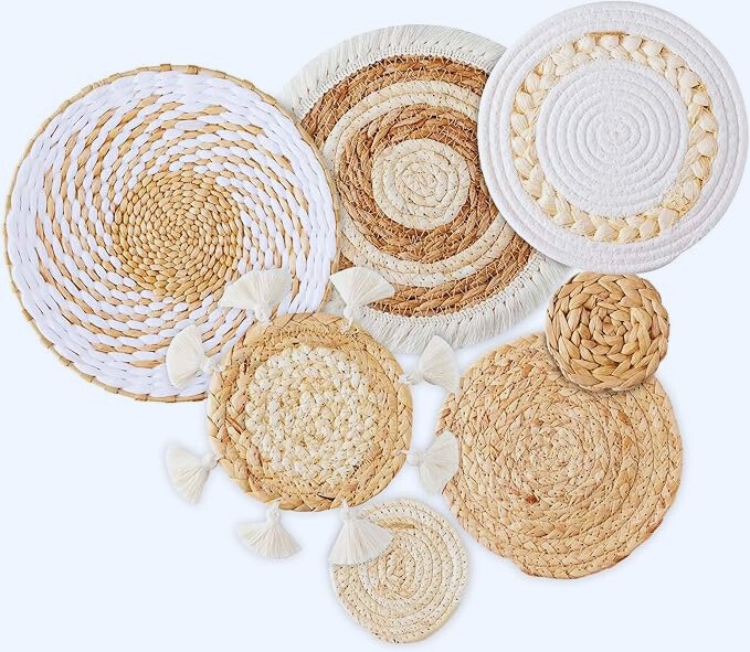 7 Pack Boho Wall Basket Decor