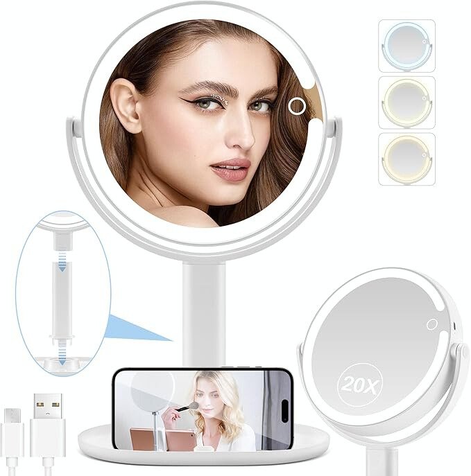 Lighted Makeup Mirror, 20X Magnifying Mirror 2